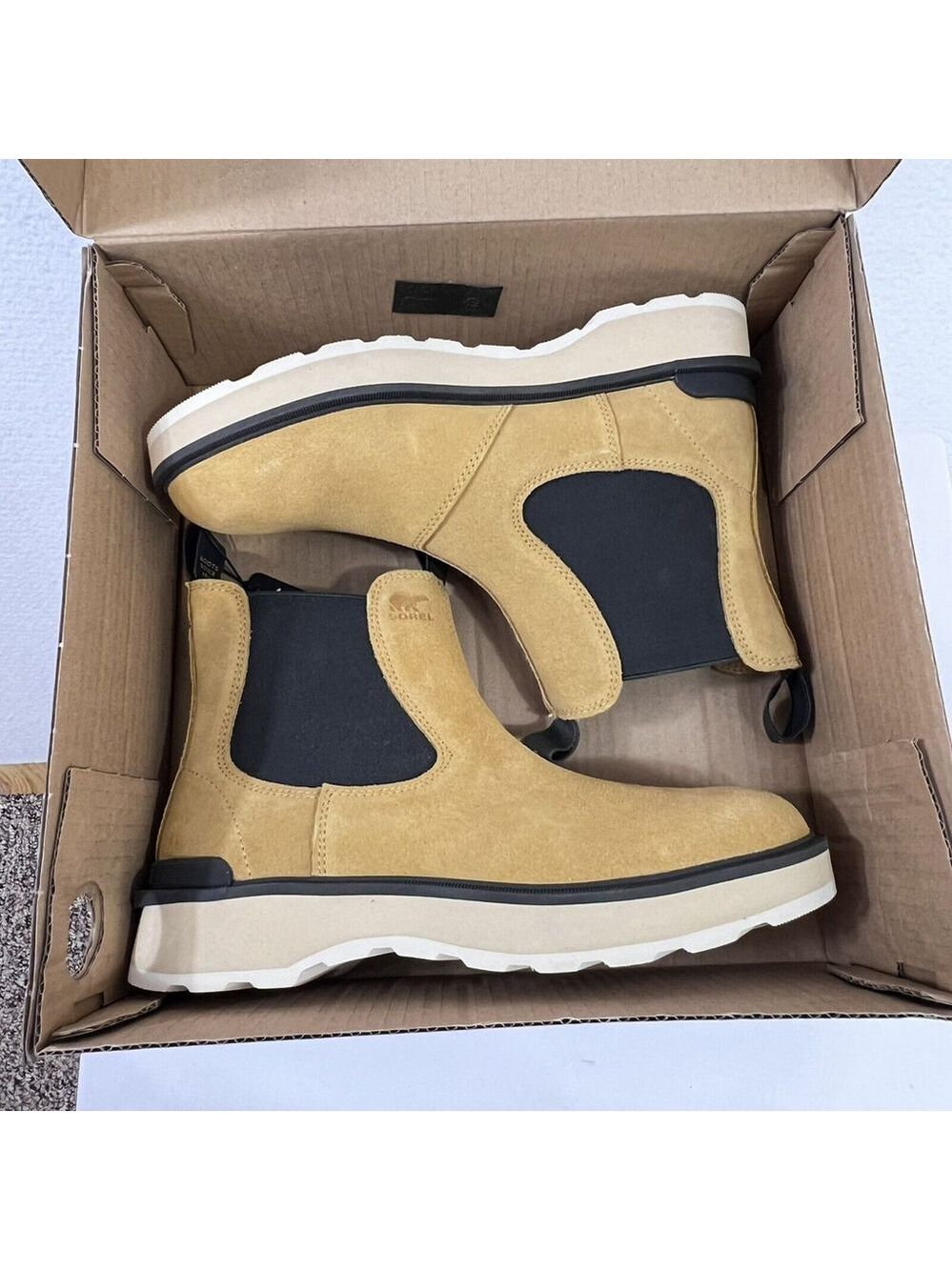 SOREL Hi-Line Heel Chelsea Boots Sz 11 Brown NWT Waterproof Suede Outdoor Women - Picture 2 of 10